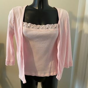 Zoey Beth lacy camisole with attached jacket  EUC